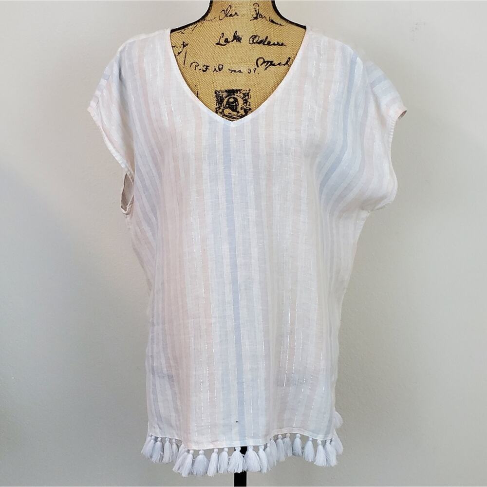St. Tropez Linen blend coverup sz M
